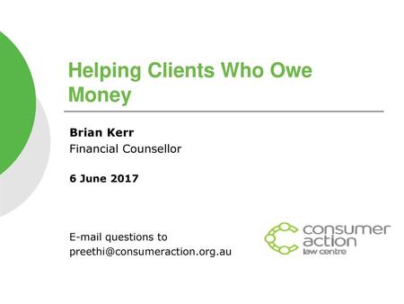 Helping Clients Who Owe Money