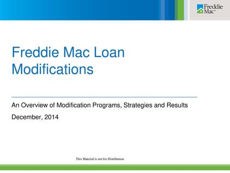 Freddie Mac Loan Modifications