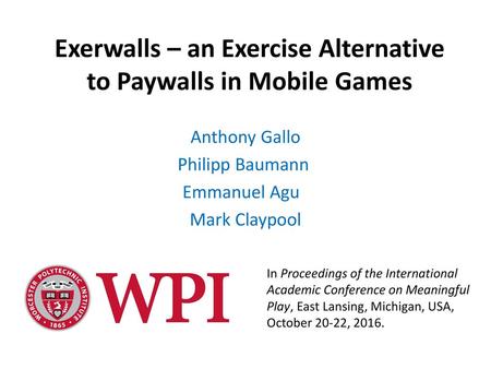 Exerwalls – an Exercise Alternative to Paywalls in Mobile Games