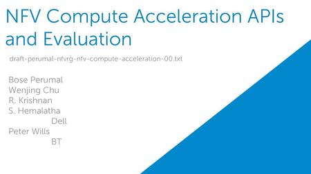 NFV Compute Acceleration APIs and Evaluation