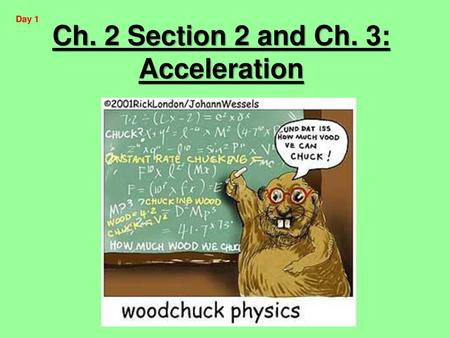 Ch. 2 Section 2 and Ch. 3: Acceleration