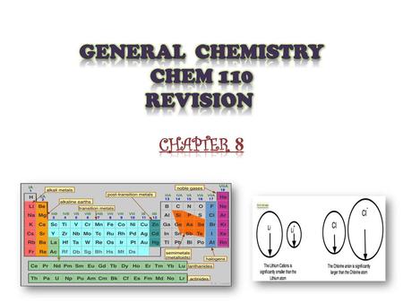 General Chemistry Chem 110 Revision