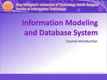 Information Modeling and Database System