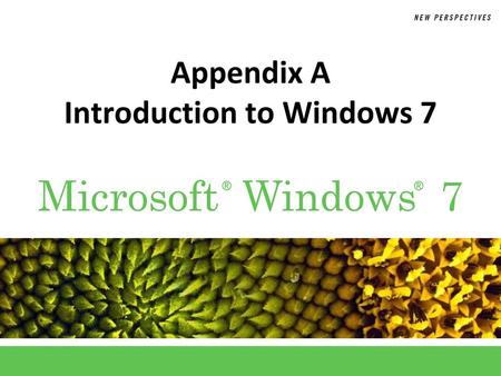 Appendix A Introduction to Windows 7