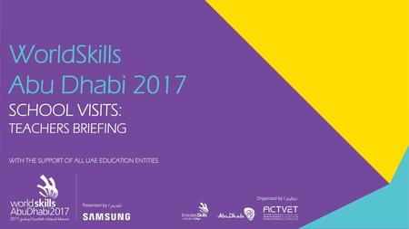 WorldSkills Abu Dhabi 2017 School visits: