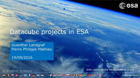 Datacube projects in ESA