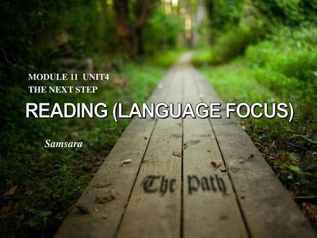 READING (LANGUAGE FOCUS)