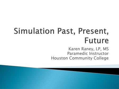 Simulation Past, Present, Future