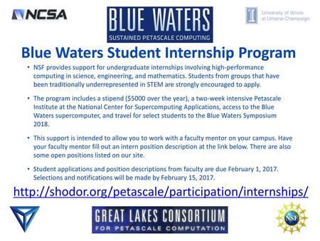 Blue Waters Student Internship Program