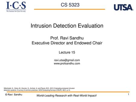 Intrusion Detection Evaluation