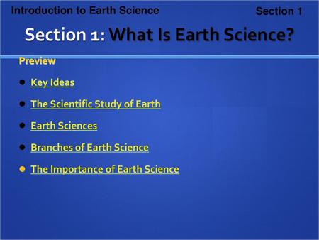 Section 1: What Is Earth Science?