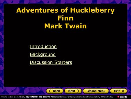 Adventures of Huckleberry Finn Mark Twain