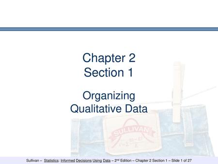 Organizing Qualitative Data