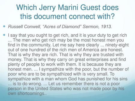 Which Jerry Marini Guest does this document connect with?