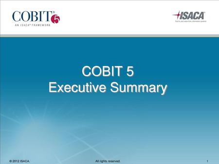 COBIT 5 Executive Summary