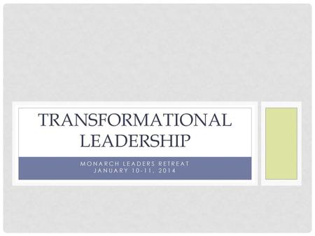 Transformational leadership