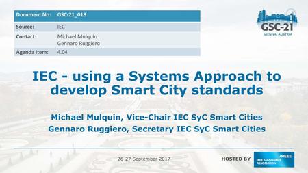 IEC - using a Systems Approach to develop Smart City standards