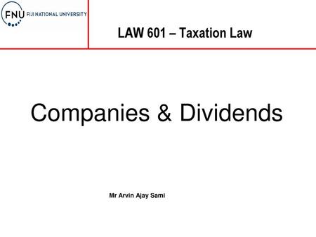 Companies & Dividends Mr Arvin Ajay Sami