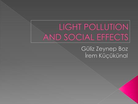 LIGHT POLLUTION AND SOCIAL EFFECTS