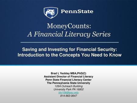 MoneyCounts: A Financial Literacy Series