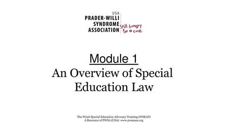 Module 1 An Overview of Special Education Law