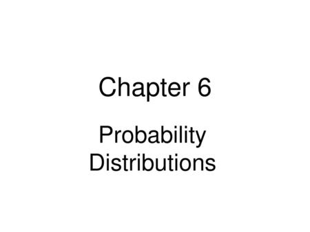 Probability Distributions