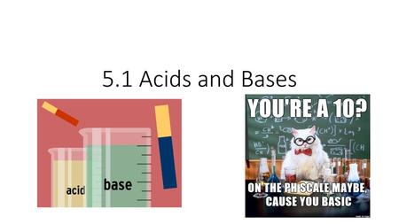 5.1 Acids and Bases.