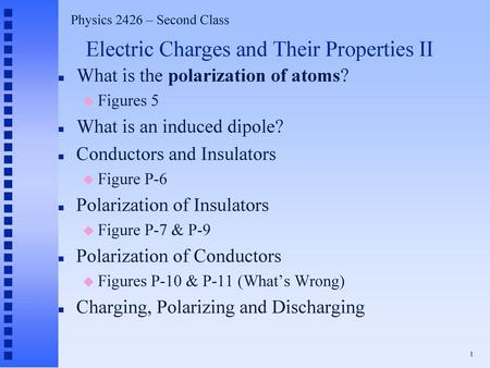 Electric Charges and Their Properties II