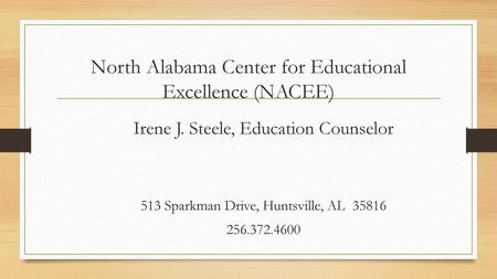 North Alabama Center for Educational Excellence (NACEE)