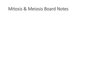 Mitosis & Meiosis Board Notes