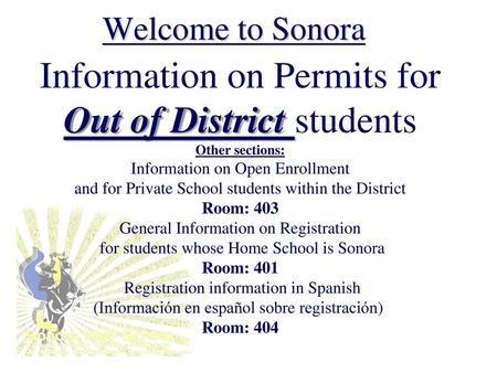 Information on Permits for Out of District students