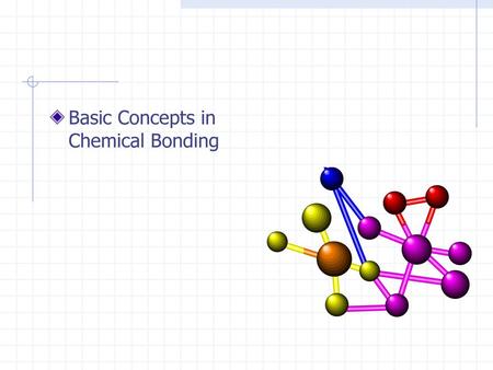 Basic Concepts in Chemical Bonding