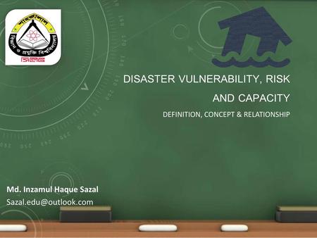 DISASTER VULNERABILITY, RISK AND CAPACITY