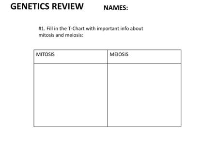 GENETICS REVIEW NAMES: