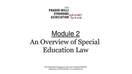 Module 2 An Overview of Special Education Law