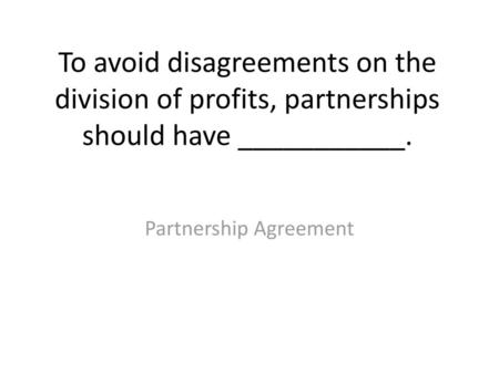 Partnership Agreement