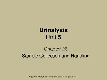 Chapter 26 Sample Collection and Handling