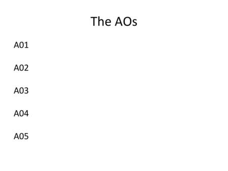 The AOs A01 A02 A03 A04 A05.