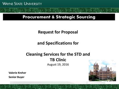 Joint Parking Task Force Update Procurement & Strategic Sourcing