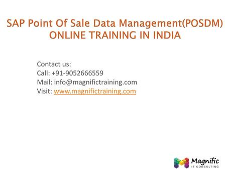 SAP Point Of Sale Data Management(POSDM) ONLINE TRAINING IN INDIA