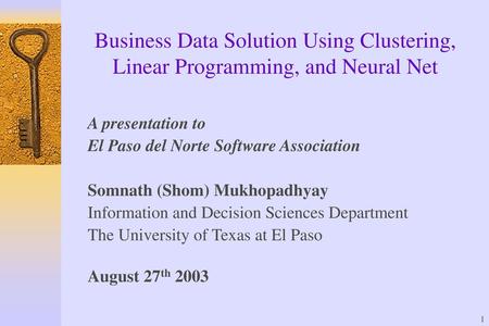 A presentation to El Paso del Norte Software Association