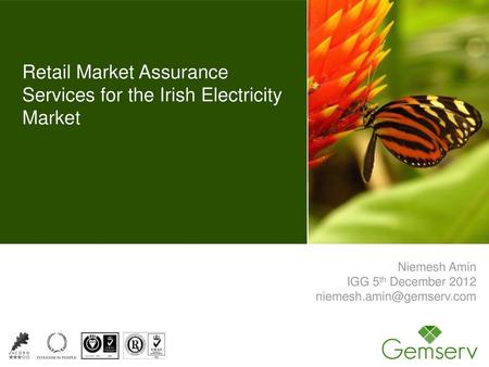 Retail Market Assurance Services for the Irish Electricity Market