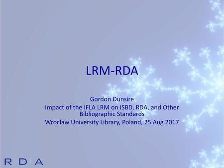 LRM-RDA Gordon Dunsire