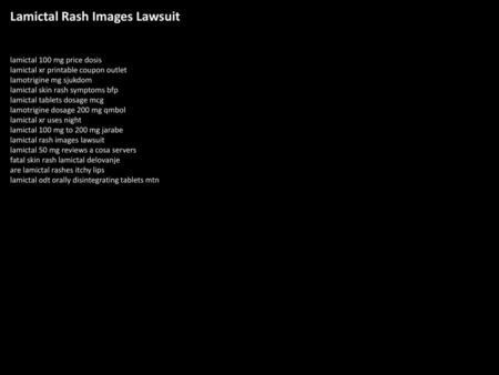 Lamictal Rash Images Lawsuit