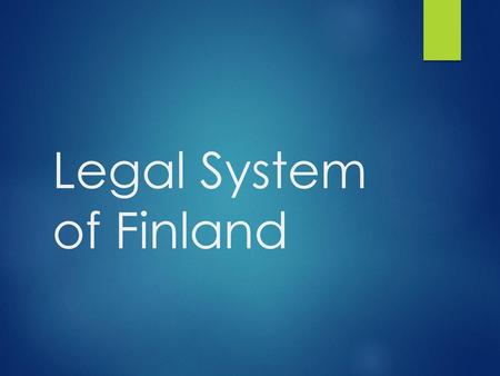 Legal System of Finland