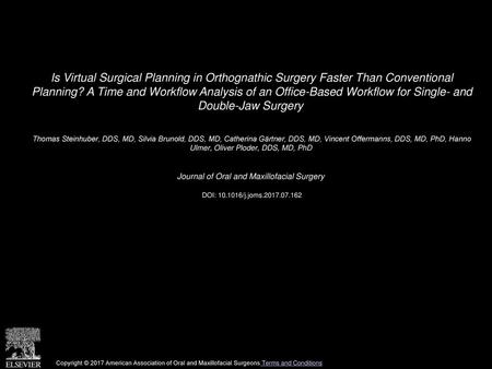 Journal of Oral and Maxillofacial Surgery