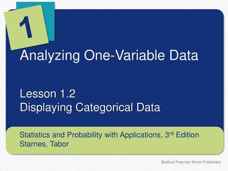 Analyzing One-Variable Data