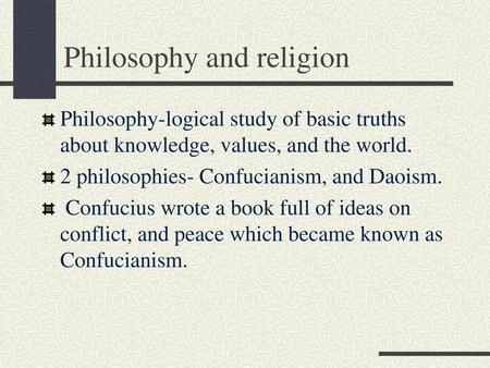 Philosophy and religion