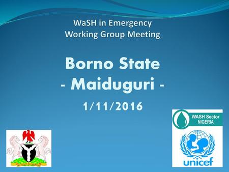 WaSH in Emergency Working Group Meeting