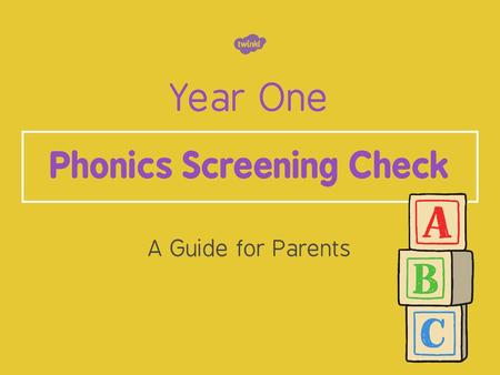 Phonics Screening Check